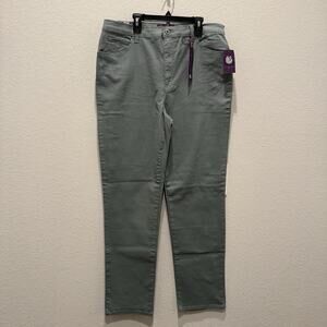 Gloria Vanderbilt Amanda W Jeans NWT Tapered Leg Mid Rise 14 Long Pale Spring